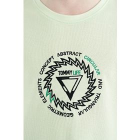 Tommy Life 11115 Açık Yeşil Nakış Işleme Detaylı O Yaka Standart Kalıp Erkek Çocuk T-Shirt