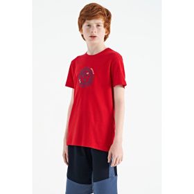Tommy Life 11115 Kırmızı Nakış Işleme Detaylı O Yaka Standart Kalıp Erkek Çocuk T-Shirt