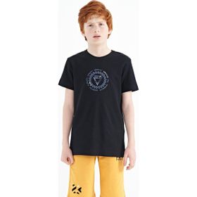 Tommy Life 11115 Lacivert Nakış İşleme Detaylı O Yaka Standart Kalıp Erkek Çocuk T-Shirt