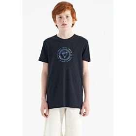 Tommy Life 11115 Lacivert Nakış İşleme Detaylı O Yaka Standart Kalıp Erkek Çocuk T-Shirt