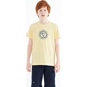 Tommy Life 11115 Sarı Nakış Işleme Detaylı O Yaka Standart Kalıp Erkek Çocuk T-Shirt