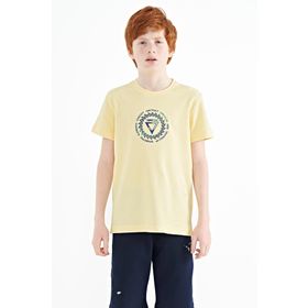 Tommy Life 11115 Sarı Nakış Işleme Detaylı O Yaka Standart Kalıp Erkek Çocuk T-Shirt