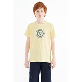 Tommy Life 11115 Sarı Nakış Işleme Detaylı O Yaka Standart Kalıp Erkek Çocuk T-Shirt