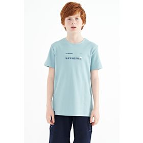 Tommy Life 11117 Açık Mavi Baskı Detaylı O Yaka Standart Kalıp Erkek Çocuk T-shirt