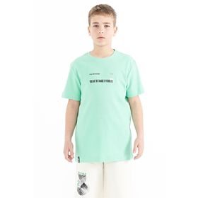 Tommy Life 11117 Su Yeşili Baskı Detaylı O Yaka Standart Kalıp Erkek T-Shirt