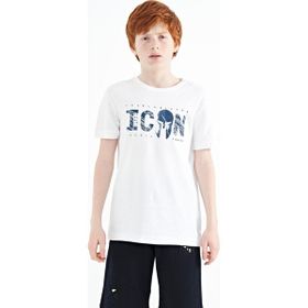 Tommy Life 11118 Beyaz Ön Yazı Nakışlı O Yaka Standart Kalıp Erkek Çocuk T-Shirt
