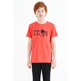 Tommy Life 11118 Coral Ön Yazı Nakışlı O Yaka Standart Kalıp Erkek Çocuk T-Shirt