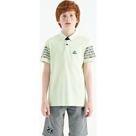 Tommy Life 11118 Su Yeşili Ön Yazı Nakışlı O Yaka Standart Kalıp Erkek Çocuk T-Shirt