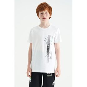 Tommy Life 11119 Beyaz Yazı Baskılı O Yaka Standart Kalıp Erkek Çocuk T-Shirt
