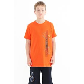 Tommy Life 11119 Portakal Yazı Baskılı O Yaka Standart Kalıp Erkek Çocuk T-Shirt