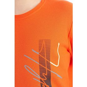 Tommy Life 11119 Portakal Yazı Baskılı O Yaka Standart Kalıp Erkek Çocuk T-Shirt