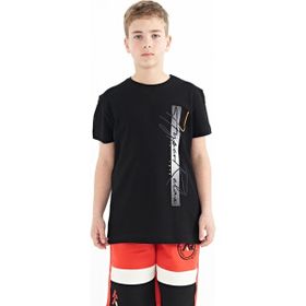 Tommy Life 11119 Siyah Yazı Baskılı O Yaka Standart Kalıp Erkek Çocuk T-shirt