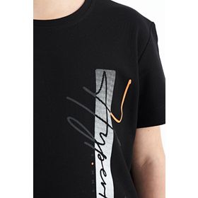 Tommy Life 11119 Siyah Yazı Baskılı O Yaka Standart Kalıp Erkek Çocuk T-shirt