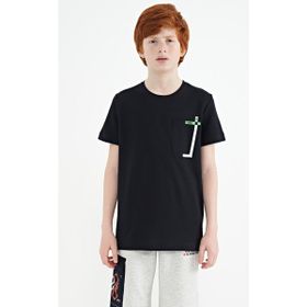 Tommy Life 11120 Lacivert Cep Detaylı O Yaka Standart Kalıp Erkek Çocuk T-Shirt