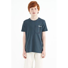 Tommy Life 11120 Orman Yeşili Cep Detaylı O Yaka Standart Kalıp Erkek Çocuk T-Shirt