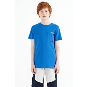 Tommy Life 11120 Saks Cep Detaylı O Yaka Standart Kalıp Erkek Çocuk T-Shirt