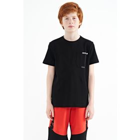 Tommy Life 11120 Siyah Cep Detaylı O Yaka Standart Kalıp Erkek Çocuk T-Shirt