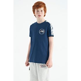 Tommy Life 11121 Indigo Omuz Baskı Detaylı Standart Kalıp O Yaka Erkek Çocuk T-Shirt