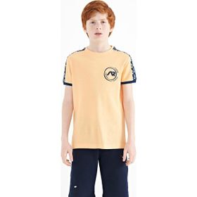 Tommy Life 11121 Kavun Içi Omuz Baskı Detaylı Standart Kalıp O Yaka Erkek Çocuk T-Shirt