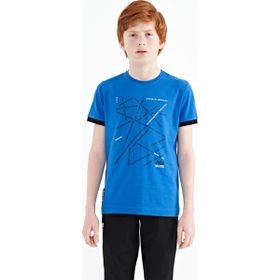 Tommy Life 11132 Saks Minimal Yazı Baskılı Standart Kalıp O Yaka Erkek Çocuk T-Shirt