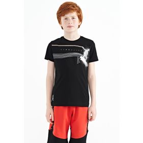 Tommy Life 11133 Siyah Baskı Detaylı Standart Kalıp O Yaka Erkek Çocuk T-Shirt
