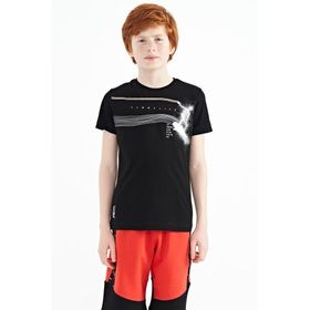 Tommy Life 11133 Siyah Baskı Detaylı Standart Kalıp O Yaka Erkek Çocuk T-Shirt