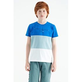 Tommy Life 11135 Beyaz Renk Bloklu O Yaka Baskı Detaylı Standart Kalıp Erkek Çocuk T-Shirt
