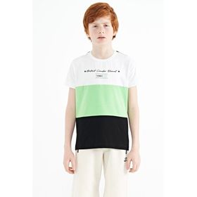 Tommy Life 11135 Siyah Renk Bloklu O Yaka Baskı Detaylı Standart Kalıp Erkek Çocuk T-Shirt