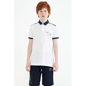 Tommy Life 11140 Beyaz Baskı Detaylı Standart Kalıp Polo Yaka Erkek Çocuk T-Shirt