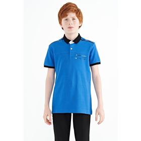 Tommy Life 11140 Saks Baskı Detaylı Standart Kalıp Polo Yaka Erkek Çocuk T-Shirt