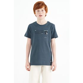 Tommy Life 11145 Orman Yeşili Baskı Detaylı O Yaka Standart Kalıp Erkek Çocuk T-Shirt