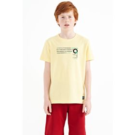 Tommy Life 11145 Sarı Baskı Detaylı O Yaka Standart Kalıp Erkek Çocuk T-Shirt