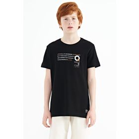 Tommy Life 11145 Siyah Baskı Detaylı O Yaka Standart Kalıp Erkek Çocuk T-Shirt