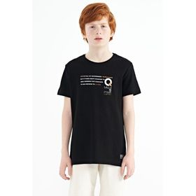Tommy Life 11145 Siyah Baskı Detaylı O Yaka Standart Kalıp Erkek Çocuk T-Shirt