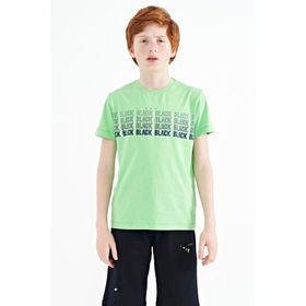 Tommy Life 11149 Neon Yeşil Yazı Baskılı O Yaka Standart Kalıp Erkek Çocuk T-Shirt