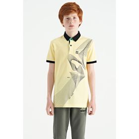 Tommy Life 11164 Sarı Baskı Detaylı Standart Kalıp Polo Yaka Erkek Çocuk T-Shirt