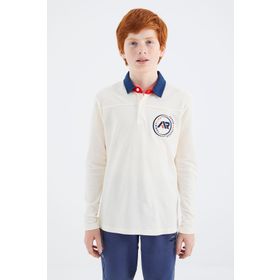 Tommy Life 11172 Ekru Polo Yaka Erkek Çocuk T-Shirt