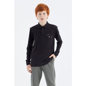 Tommy Life 11172 Siyah Polo Yaka Erkek Çocuk T-shirt