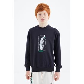 Tommy Life 11174 Lacivert Baskılı Erkek Çocuk Sweatshirt