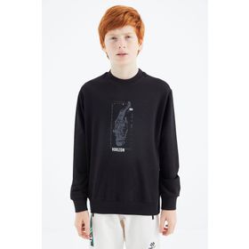 Tommy Life 11174 Siyah Baskılı Erkek Çocuk Sweatshirt