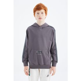 Tommy Life 11176 Koyu Gri Kanguru Cepli Erkek Çocuk Sweatshirt