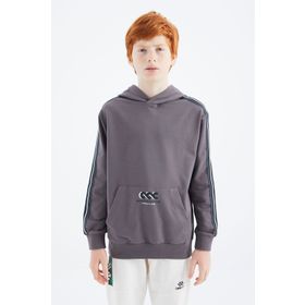 Tommy Life 11176 Koyu Gri Kanguru Cepli Erkek Çocuk Sweatshirt