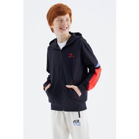 Tommy Life 11180 Lacivert Fermuarlı Erkek Çocuk Sweatshirt