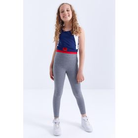 Tommy Life 75047 Yüksek Bel Dar Paça Kız Çocuk Gri Melanj Tayt