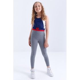 Tommy Life 75047 Yüksek Bel Dar Paça Kız Çocuk Gri Melanj Tayt