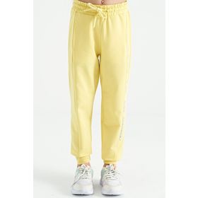 Tommy Life 75123 Limon Yan Yazı Nakışlı Bağcıklı Standart Kalıp Jogger Kız Çocuk Eşofman Alt
