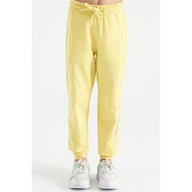 Tommy Life 75123 Limon Yan Yazı Nakışlı Bağcıklı Standart Kalıp Jogger Kız Çocuk Eşofman Alt