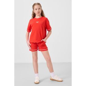 Tommy Life 75183 - Kırmızı Fiesta Kız Çocuk Pamuklu Yumuşak Dokulu Basic Şort Takım
