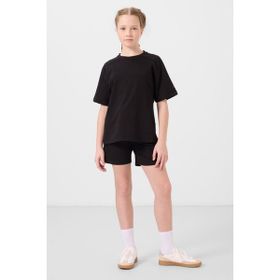 Tommy Life 75184 Siyah Pamuklu Yumuşak Dokulu Standart Fit Basic Kız Çocuk Şort Takım
