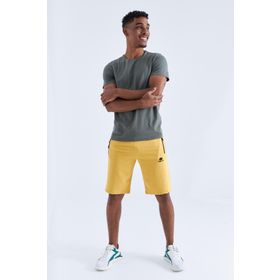 Tommy Life 81136 Fermuar Arka Cepli Bağcıklı Standart Kalıp Hardal Erkek Şort